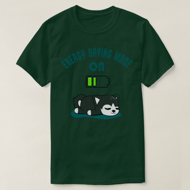 Camiseta Cansado Husky Batería Energía Diversión Perro dive (Diseño del anverso)