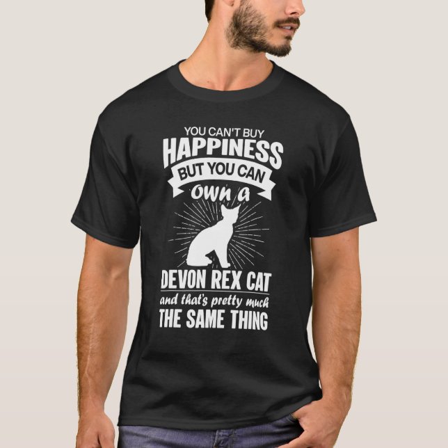 Camiseta Can't Buy Happiness But Can Buy A Devon Rex Cat 1 (Anverso)