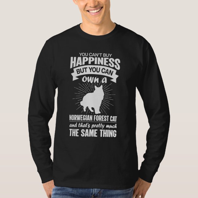 Camiseta Can't Buy Happiness But Can Buy A Norwegian Forest (Anverso)