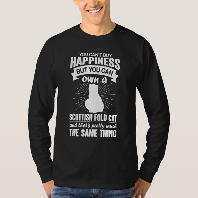 Camiseta Can't Buy Happiness But Can Buy A Scottish Fold Ca (Anverso)