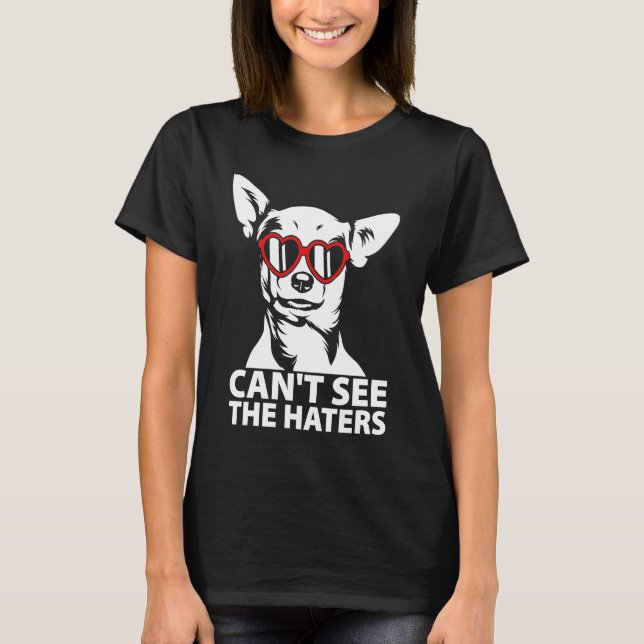 Camiseta Can't see the water Chihuahua with glasses (Anverso)