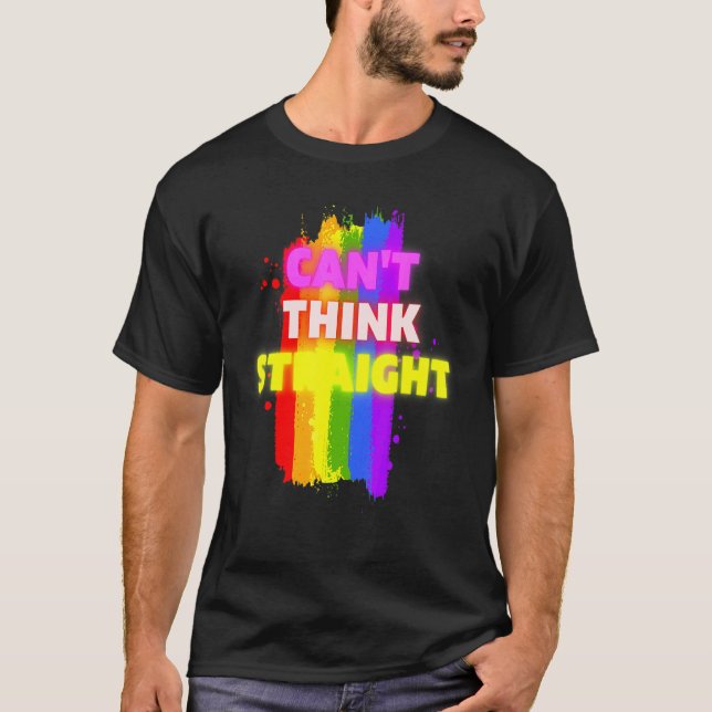 Camiseta Cant Think Straight Gay Pride Lgbtq (Anverso)