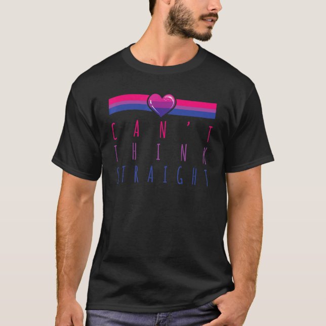 Camiseta Can't Think Straight LGBTQ Rainbow Pride Gay Lesbi (Anverso)
