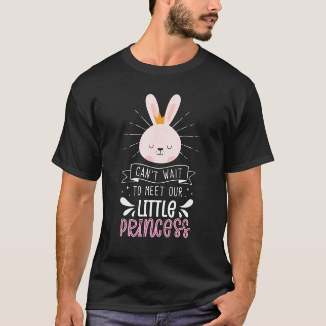 Camiseta Can't Wait To Meet Our Little Prince Bunny Gender  (Anverso)
