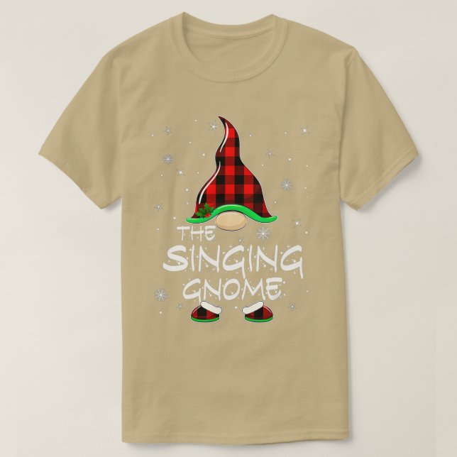 Camiseta Cantando Gnome Búfalo Tapado Coincidir con la Fami (Diseño del anverso)