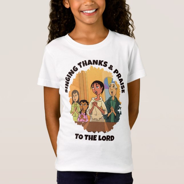 CAMISETA CANTANDO GRACIAS Y ELOGIAR A LOS NIÑOS MADRES (Anverso)