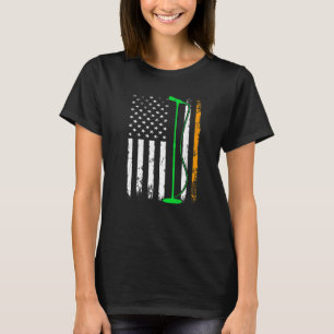 Camiseta Cantando la bandera irlandesa norteamericana antes