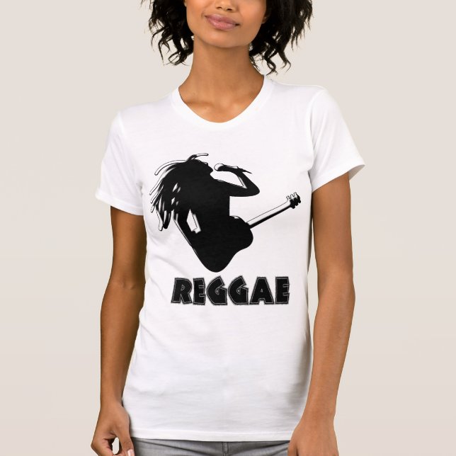 Camiseta Cantando música reggae Rasta Rastaman Guitarra (Anverso)