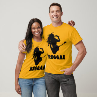 Camiseta Cantando música reggae Rasta Rastaman Guitarra