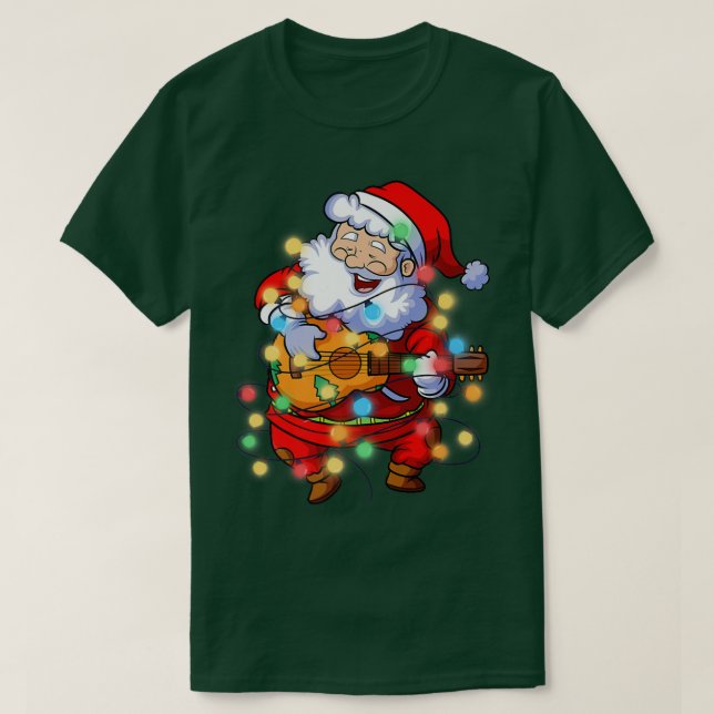Camiseta Cantando Santa guitarra para niños Chicas Árbol de (Diseño del anverso)
