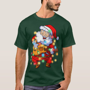 Camiseta Cantando Santa guitarra para niños Chicas Árbol de