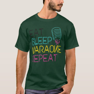 Camiseta Cantante de Karaoke 80s Retro Comer Dormir amigos