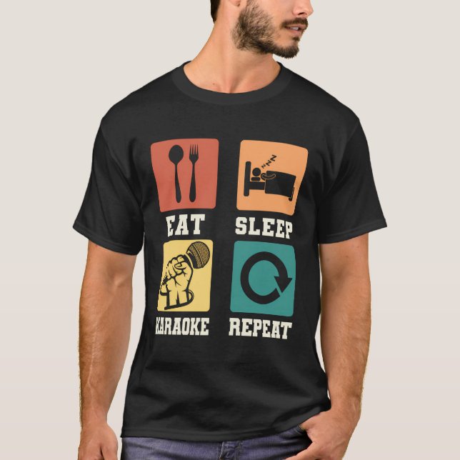 Camiseta Cantante de Karaoke canción micrófono para dormir  (Anverso)