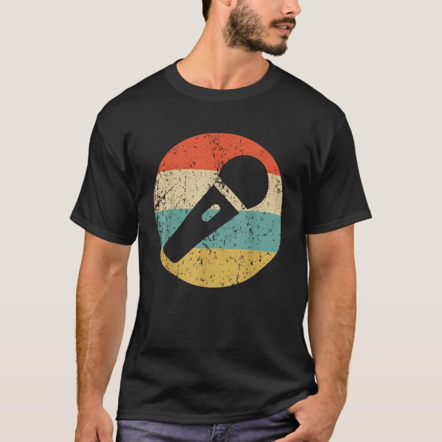 Camiseta Cantante de Karaoke Micrófono Retro (Anverso)