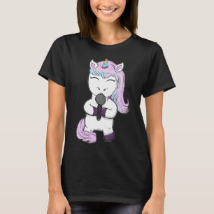 Camiseta Cantante de música de Unicornio cantando bello