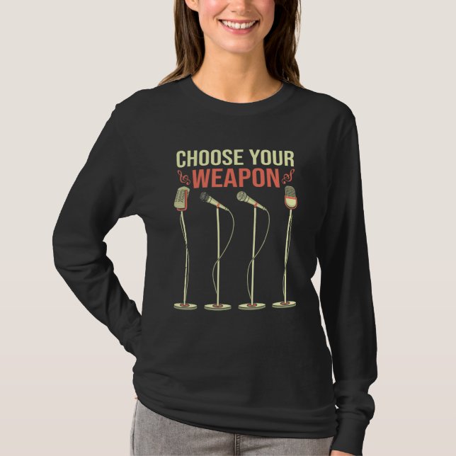 Camiseta Cantante de ópera Elige tu arma Micrófono de ópera (Anverso)