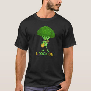 Camiseta Cantante de rock vegano con chistes de brócoli B’r
