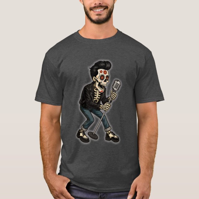 Camiseta Cantante de Rockabilly Muerto (Anverso)