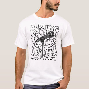Camiseta Cantante Micrófono notas musicales Cantando profes