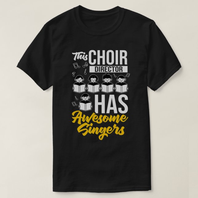 Camiseta Cantante musical de Choir Director Notas Enseñanza (Diseño del anverso)