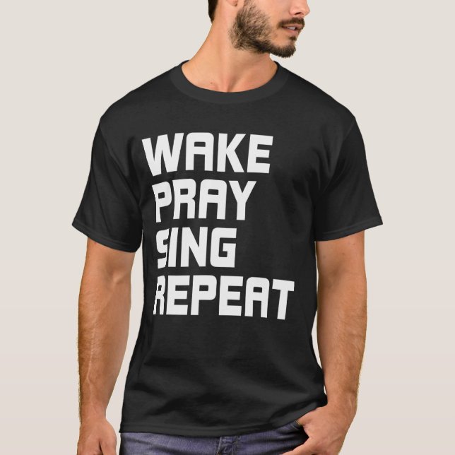 Camiseta Cantante musical de repetición Wake Pray (Anverso)