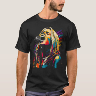 Camiseta Cantante pop de micrófono de canto