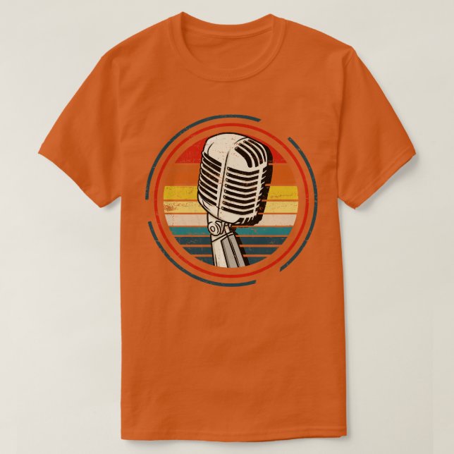 Camiseta Cantante retro de micrófono (Diseño del anverso)