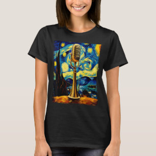 Camiseta Cantante vocalista de música de micrófono
