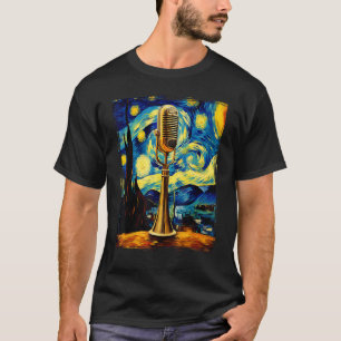 Camiseta Cantante vocalista de música de micrófono