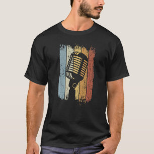 Camiseta Cantante Vocalista Músico Retro Microfono Cantando