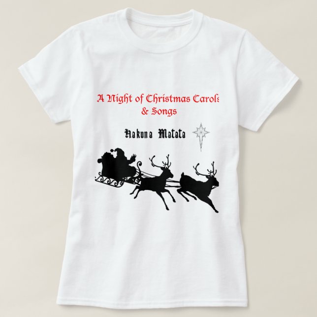 Camiseta Cantar a lo largo de los Navidades - villancicos y (Diseño del anverso)