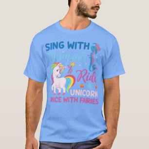 Camiseta Cantar Con Sirenas En Una Baile Unicornio Con Fair