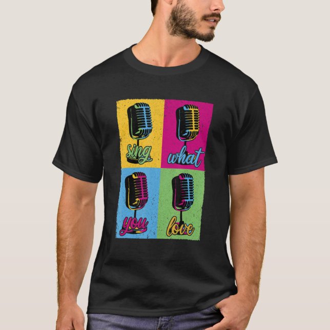 Camiseta Cantar lo que te gusta de la música Micrófono (Anverso)