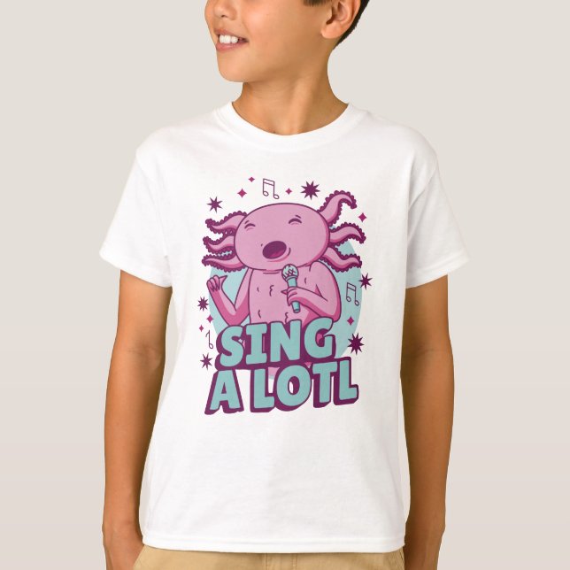 Camiseta Cantar mucho Cantando Axolotl (Anverso)