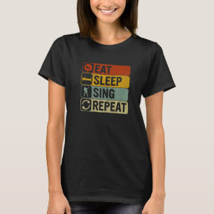 Camiseta Cantar Sleep Sing Repetir el canto Retro 60s 70s