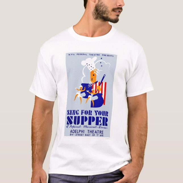 Camiseta Cante para el Musical de la cena WPA 1939 (Anverso)