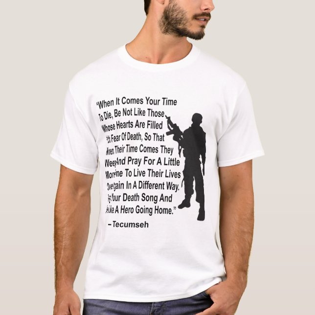 Camiseta Cante su canción de la muerte y muera como un (Anverso)