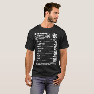 Camiseta Cantidad de los hechos de la nutrición del perro