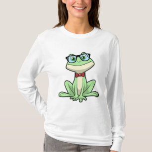 Camiseta Canto de lentes de vidrio de nerd de rana