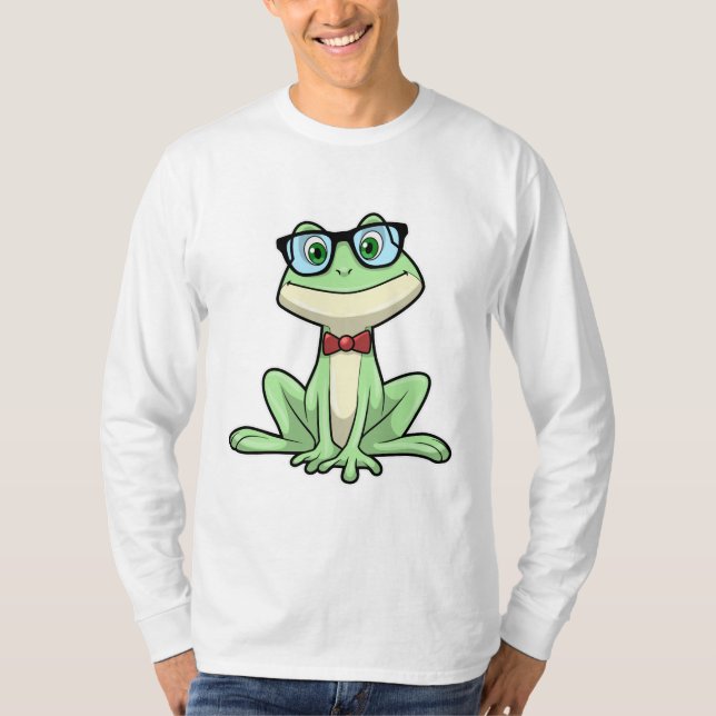 Camiseta Canto de lentes de vidrio de nerd de rana (Anverso)