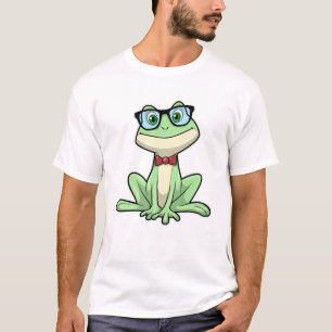 Camiseta Canto de lentes de vidrio de nerd de rana