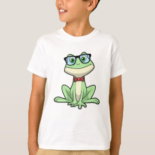 Camiseta Canto de lentes de vidrio de nerd de rana