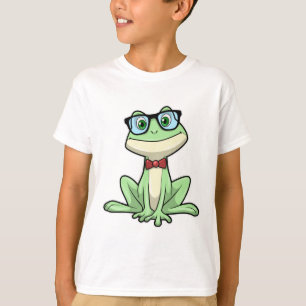 Camiseta Canto de lentes de vidrio de nerd de rana