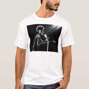 CAMISETA CANTO ESQUELÉTICO DE LA RADIOGRAFÍA EN MIC RETRO -