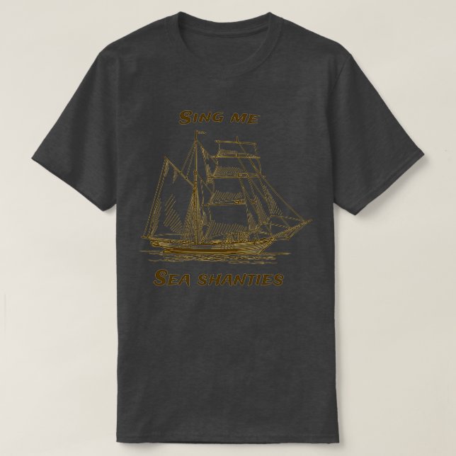 Camiseta Canto Me Sea Shanties Wellerman Azúcar Tea And Rum (Diseño del anverso)