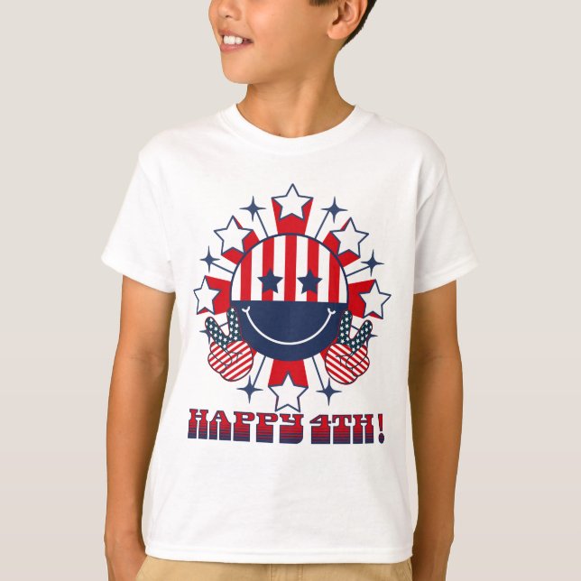 Camiseta Canto patriótico Happy Face - signo de paz Feliz 4 (Anverso)