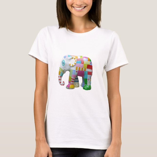 Camiseta Canto retro de elefante lindo (Anverso)