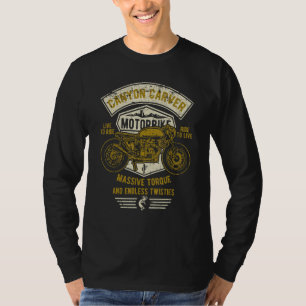 Camiseta Canyon Carver Motocicleta Vintage Retro Aplastado