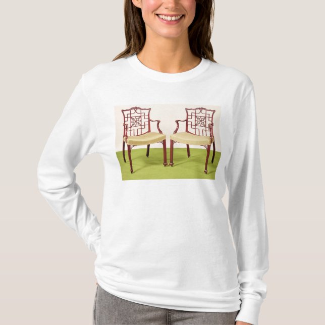 Camiseta Caoba de Chippendale que cena sillas (Anverso)