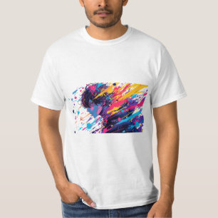Camiseta Caos de Grafiti Anime — Arte Anime Hombres Salpica